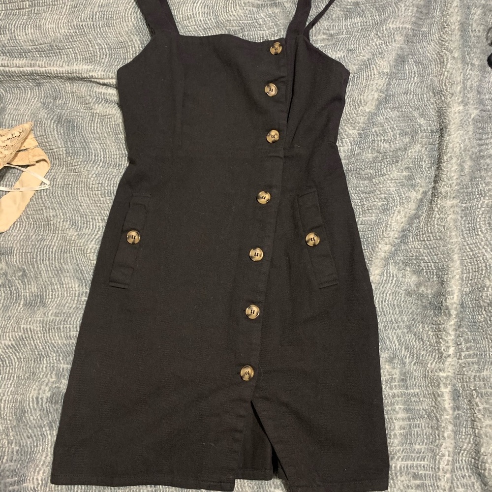 black button up dress